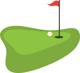 Illustration of Golf Ball on Putting Green