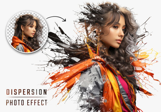 Shattered Glass Dispersion Photo Effect Mockup