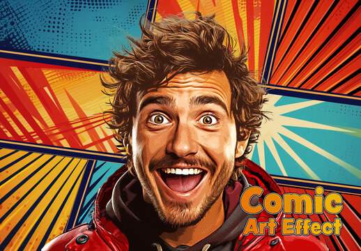 Comic Book Photo Effect Mockup