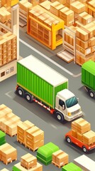 Vector Illustration of Logistics and Warehouse Management