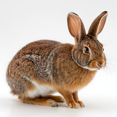 Obraz premium Eastern Cottontail on white background
