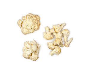 Cauliflower isolated on a white background, contour