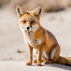 kit fox on white background
