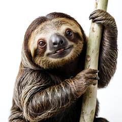 Fototapeta premium Sloth on white background
