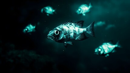 Naklejka premium Underwater fish encounter ocean photography marine life close-up exploration