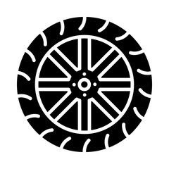 Fototapeta premium Wheel glyph icon