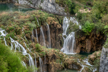 Plitvice Lakes National Park. Croatian famous resort.