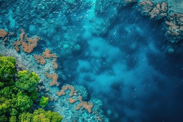 Fototapeta premium Photo of coral reefs from a drone