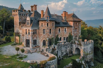 Fototapeta premium historical buildings, castles from a bird's eye view, drone photos
