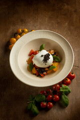 buffalo mozzarella burrata with cherry tomatoes