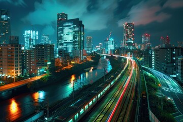 Fototapeta premium photography of the city at night