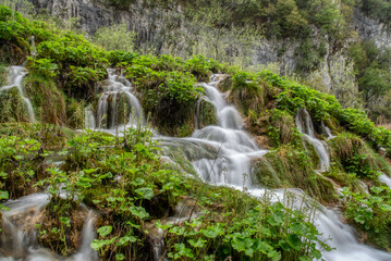 Naklejka premium Plitvice Lakes National Park. Croatian famous resort.