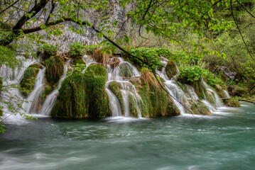 Fototapeta premium Plitvice Lakes National Park. Croatian famous resort.
