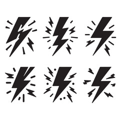 Lightning bolt silhouette vector illustration 
