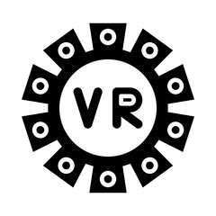 Virtual Reality Gear glyph icon