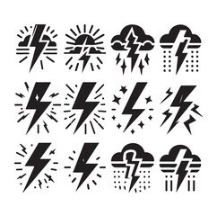 Lightning bolt silhouette vector illustration 