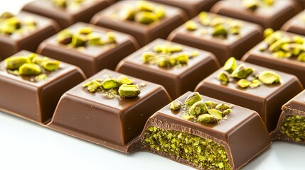 Close-Up of a Delicious Pistachio Chocolate Bar