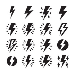 Lightning bolt silhouette vector illustration 