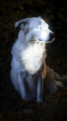 Fototapeta premium Ghostly Apparition of a Canine Photograph of a Spectral Canine with Ethereal Glow