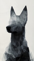 Ethereal Canine Apparition   Captivating Geometric Abstract Composition