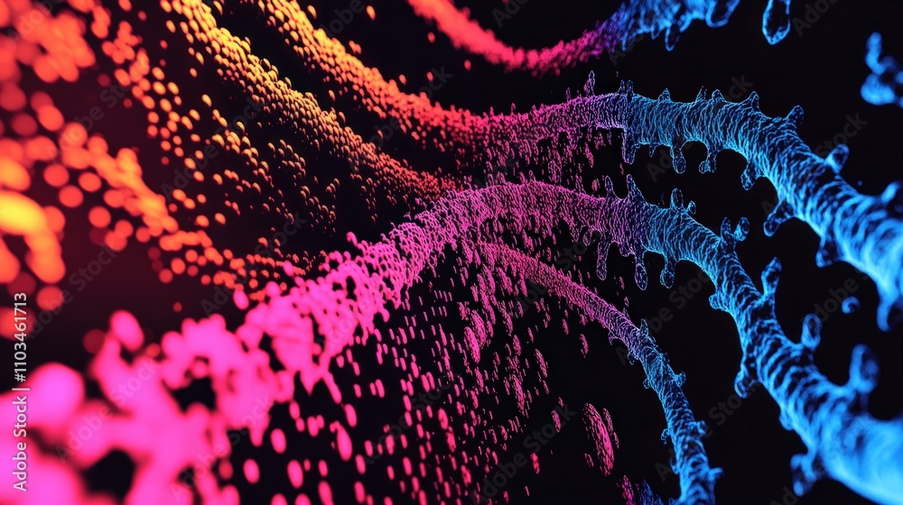 Aufkleber Dynamic waves of color illuminate technology art digital abstract vibrant environment