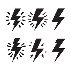 Lightning bolt silhouette vector illustration 