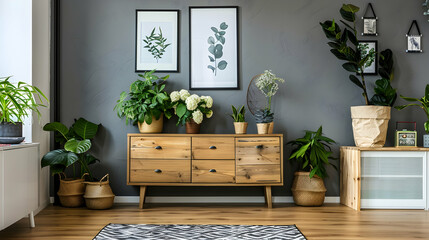 Modern style interior design 3d illustration