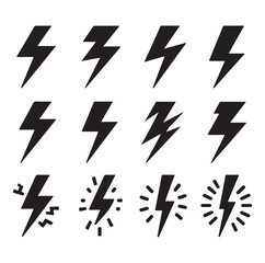 Lightning bolt silhouette vector illustration 
