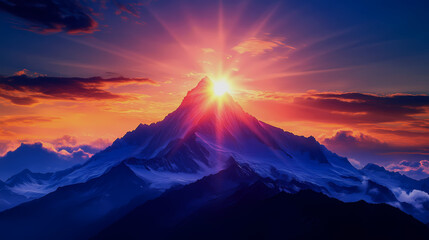 sunrise over the mountains