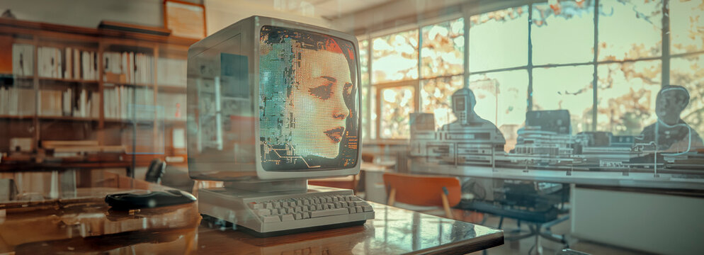 Blending Innovation and Heritage: Embracing Double Exposure for a Tech-Infused Education Future