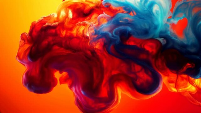 Abstract vibrant swirling colors blending harmoniously, creating dynamic movement on a warm gradient background Video Full HD.	