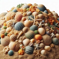 pile of sand on white background