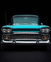 Classic 1958 pickup truck with a bold front design and oversized tires