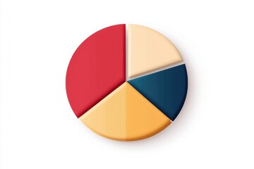 A colorful pie chart divided into four segments, showcasing data representation in vibrant colors.