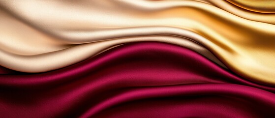 Obraz premium Elegant Waves of Silk Fabric in Rich Tones