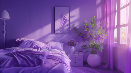 Modern style interior design 3d illustration