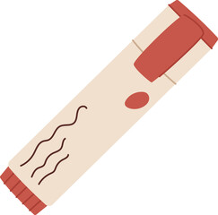 Marker pen in flat style with simple doodle pattern on stationery note. Creative message icon for correspondence, ideal for handmade cards and invitations, perfect communication and notes.