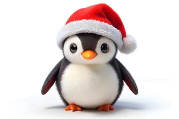 penguin with santa hat