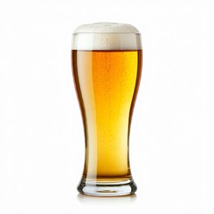 Classic Pilsner: A refreshing pilsner beer, served in a classic pilsner glass. The golden color and frothy head are captured in detail.