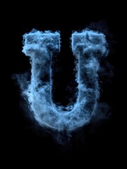 Cold, metallic brand symbol with blue vapor effect.