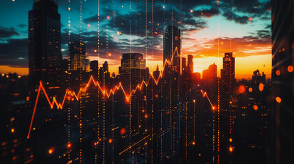 Smart digital city with connection cyber security network reciprocity over the cityscape . future smart wireless digital city and social media networking systems that connects people within the city