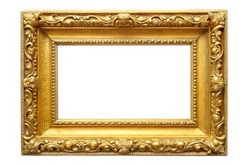 Golden frame isolated on white background
