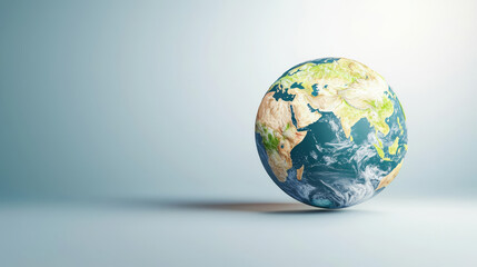 Fototapeta premium Earth biodiversity regions showcase nature's rich variety detailed globe showcasing Earth with vibrant colors and textures, highlighting continents .