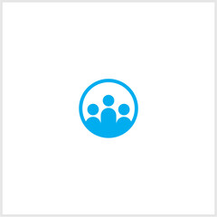 logo of three people in a circle, or abstract group logo