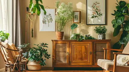 Modern style interior design 3d illustration