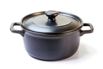 Iron black pot pan isolated on white background