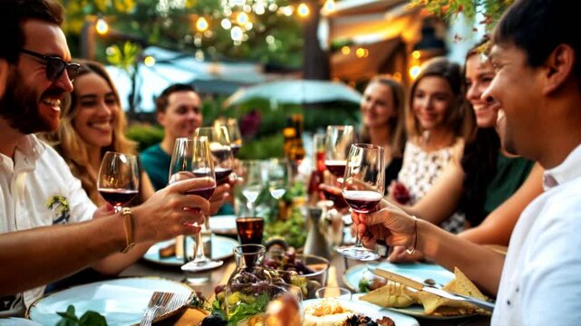 glasses of champagne, people celebrating new year and end of year party