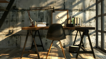 Modern style interior design 3d illustration