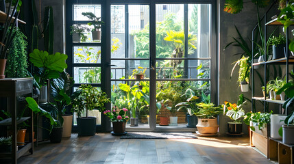 Modern style interior design 3d illustration