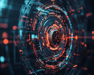 Obraz premium Ai-generated digital abstract futuristic technology digital art cyber environment close-up view visual concept exploration